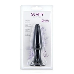 Glamy Plug Anal Silicona Mediano Negro 12.5 cm