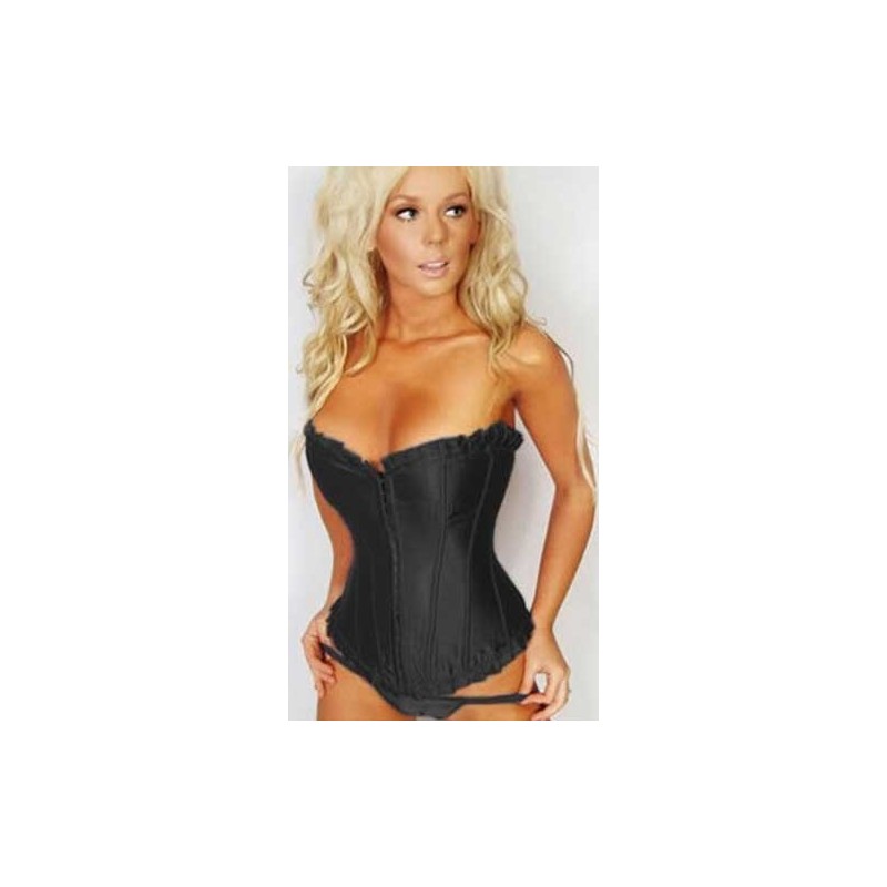 Corset negro con plisados