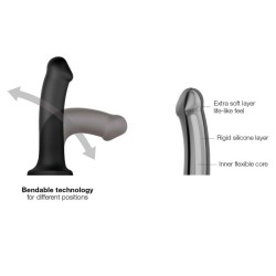 Dildo con ventosa apto para arnés dual density Flexible M