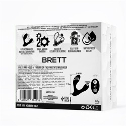 Vibrador Prostático TardeNoche Brett Silicona con mando recargable