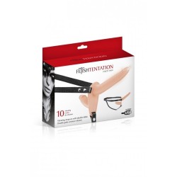 Arnés Doble Fetish Tentation Para mujer Silicona USB 15'5 cm