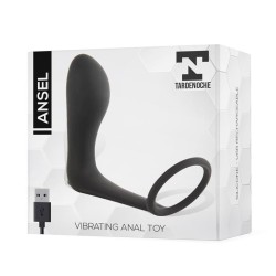 Vibrador Anal con Anillo TardeNoche Ansel Silicona con bala extraíble USB