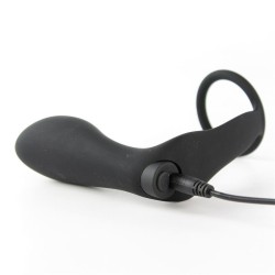 Vibrador Anal con Anillo TardeNoche Ansel Silicona con bala extraíble USB