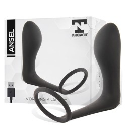 Vibrador Anal con Anillo TardeNoche Ansel Silicona con bala extraíble USB