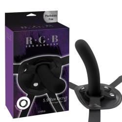 Arnés con dildo silicona para mujer Raw Recruit M Negro 15 cm