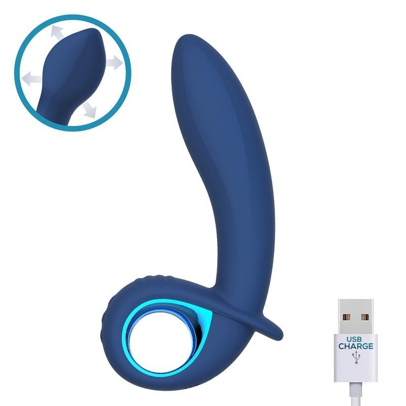 Alpha Vibrador con función inflado silicona Azul USB