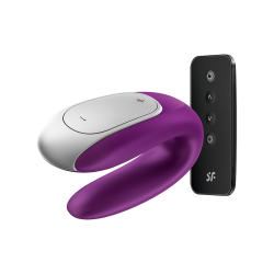 VIbrador Parejas Satisfyer Double Fun Morado con APP y Mando