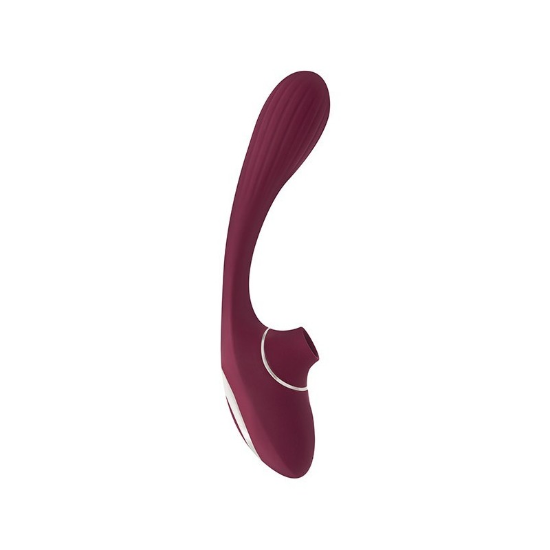 S Pleasures Succionador clítoris y vibrador Dual Recargable Burdeos