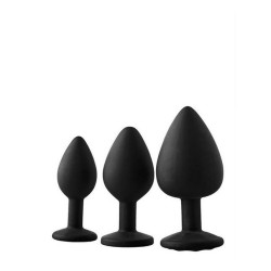 Dream Kit Plugs Silicona Negros con piedra