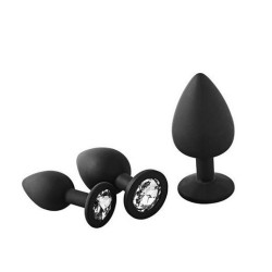 Dream Kit Plugs Silicona Negros con piedra