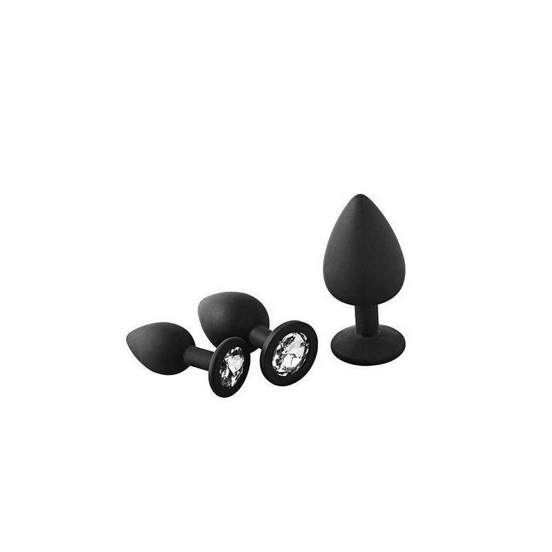 Dream Kit Plugs Silicona Negros con piedra