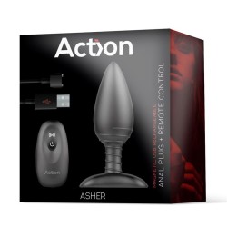 Action Asher Plug Vibrador Silicona con mando Recargable