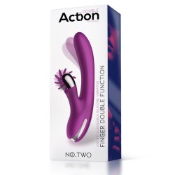 Action Vibrador Two Silicona Movimiento Dedo con rueda giratoria USB