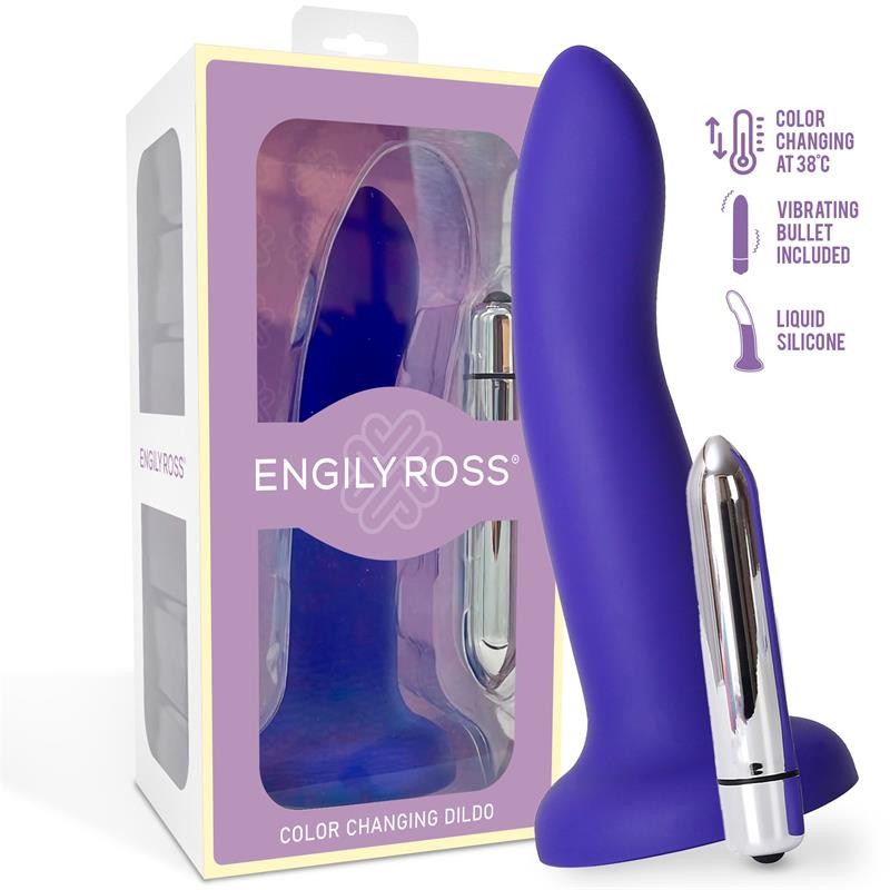 Dildox Silicona Azul Vibrador Talla S 14 cm cambia de color