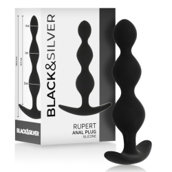 Black Bolas Anales Rupert 10 cm Silicona