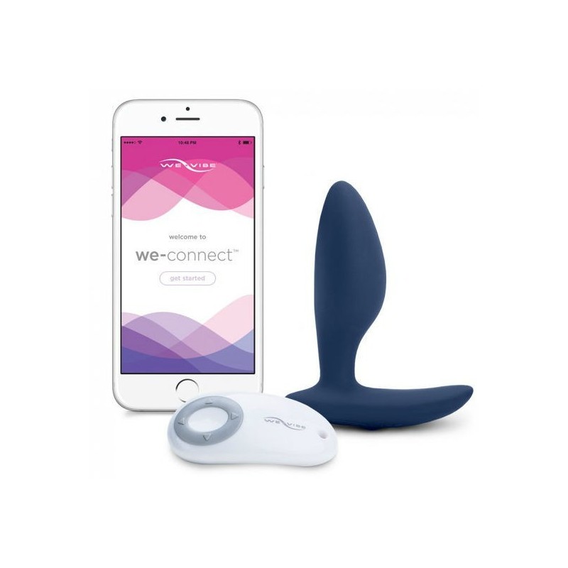 Plug Anal Recargable We-Vibe Ditto Lila Mando y APP Azul