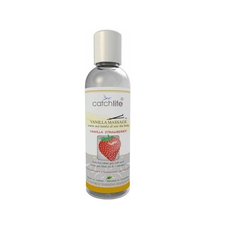 Lubricante y Masaje Calor Base Agua Vainilla Fresa 100 ml