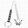 Fetish Anillo pene con pinza pezones
