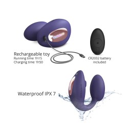 Love Wonderlover Azul Succionador con vibrador y mando