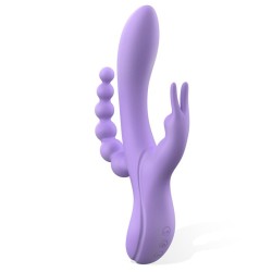 Vibrador Triple Lindsey Silicona Líquida Recargable