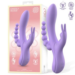 Vibrador Triple Lindsey Silicona Líquida Recargable