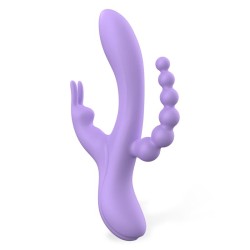 Vibrador Triple Lindsey Silicona Líquida Recargable