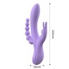 Vibrador Triple Lindsey Silicona Líquida Recargable
