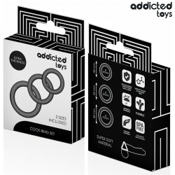 Addicted Set 3 anillos redondeados anchos Silicona