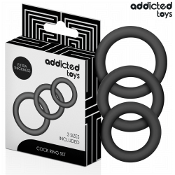 Addicted Set 3 anillos redondeados anchos Silicona