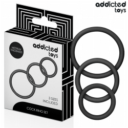 Addicted Set 3 anillos redondeados Silicona