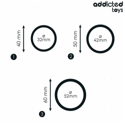 Addicted Set 3 anillos redondeados Silicona