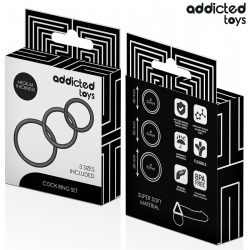 Addicted Set 3 anillos redondeados Silicona