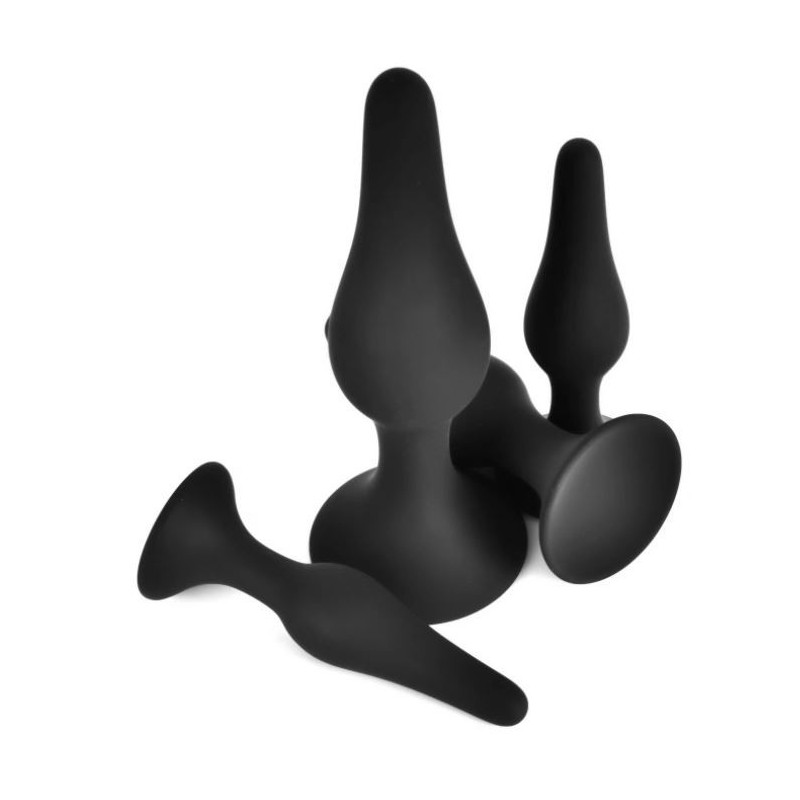 VSC Kit x 4 Plugs Anal Silicona Negros