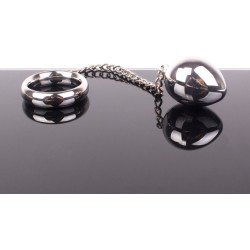 Anillo Acero con cadena y bola anal 5'5 cm x 5'5 cm