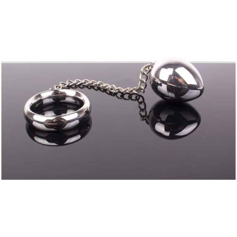 Anillo Acero con cadena y bola anal 5'5 cm x 5'5 cm