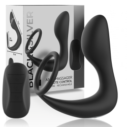 Vibrador Anal con Anillo Black con mando Silicona