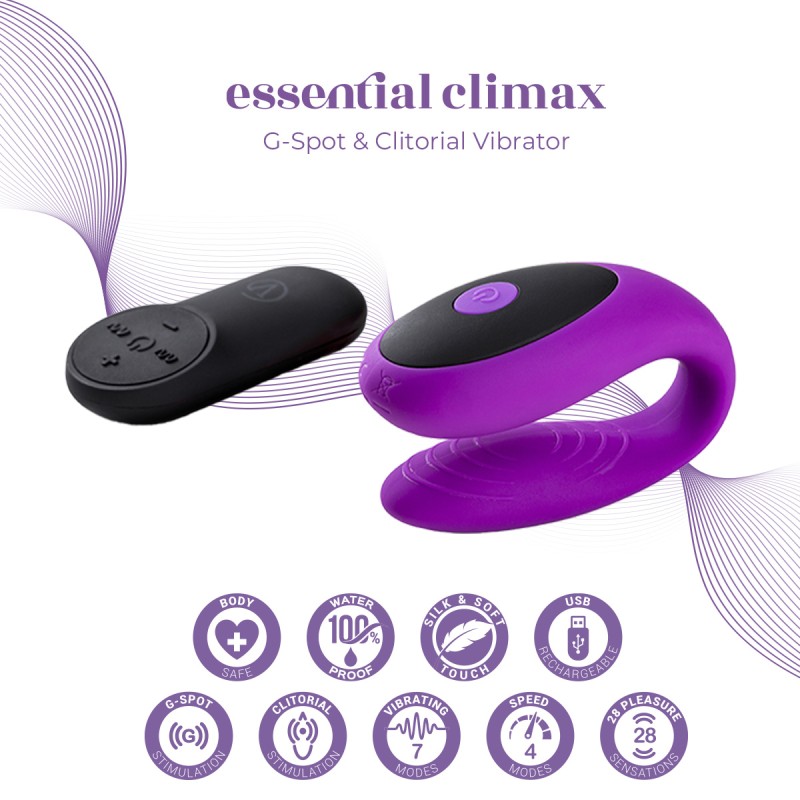 Virgite Vibrador Parejas E12 Morado Silicona Recargable con mando