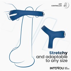 Anillo Vibrador Testículos Rank con APP Azul