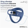 Anillo Vibrador Testículos Rank con APP Azul