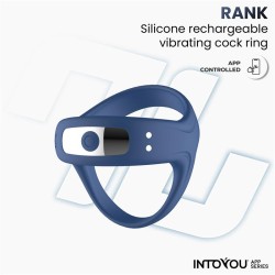 Anillo Vibrador Testículos Rank con APP Azul