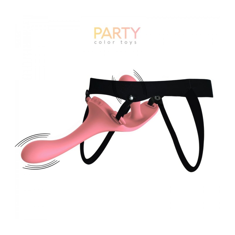 Party Color Twiny Arnés doble Silicona Líquida Recargable