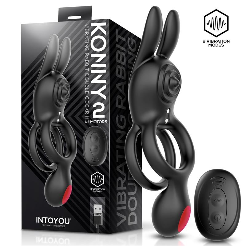 Intoyou Konny Anillo Conejito vibrador con doble motor y mando