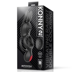 Intoyou Konny Anillo Conejito vibrador con doble motor y mando