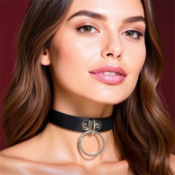 Cinderella Choker Collar Negro Anillo