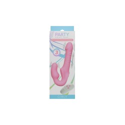 Party Color Girly Arnés doble Silicona con movimiento y vibración