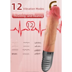 Pene Vibrador, sube y baja y calor 23'50 cm USB