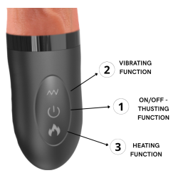 Pene Vibrador, sube y baja y calor 23'50 cm USB