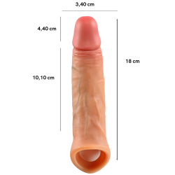 Funda Pene Realística Silicona Líquida S/M 18 cm
