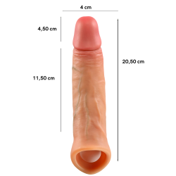 Funda Pene Realística Silicona Líquida M/L 20 cm